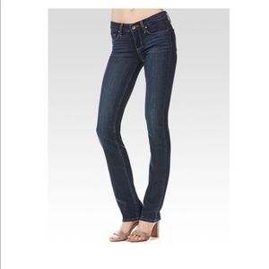 Paige Straight Leg Contrast Stitching Jeans - 28